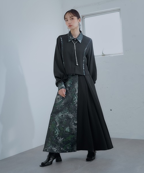 HARE（ハレ）の「アートジャガードキリカエスカート(HARE)（スカート・レディース・ネイビー/グリーン/パープル・FREE/LARGE）」の7枚目の写真