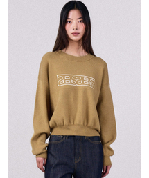Heartlogo Round Knit Mustard