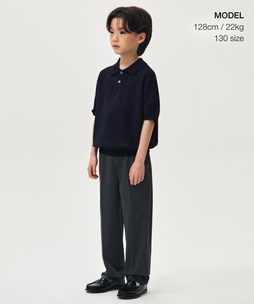 MUSINSA STANDARD KIDS（ムシンサスタンダードキッズ）の「テーパードスラックス [ミディアムグレー]（その他パンツ・レディース・その他・110/120/130/140/150/160）」の2枚目の写真