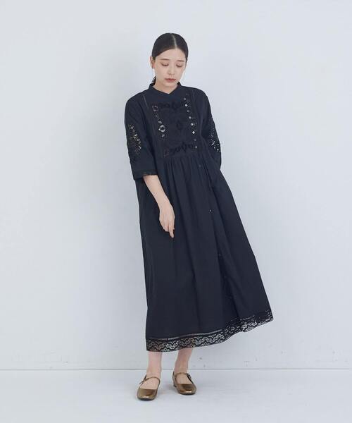 ADIEU TRISTESSE(アデュートリステス)の「【4月ベストセラーブランド内4位】【4月お気に入り登録ブランド内2位】ポプリン刺繍ワンピース(ワンピース・レディース・オフホワイト/ブルーグレー/ブラック・38)」の12枚目の写真