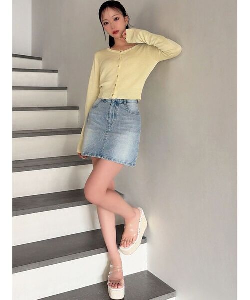 RESEXXY(リゼクシー)の「ベーシックデニムミニスカート(デニムスカート・レディース・インディゴブルー/ライトブルー・FREE)」の13枚目の写真