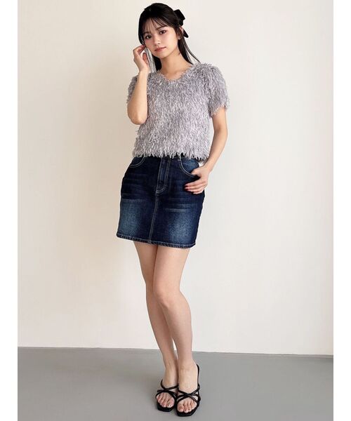 RESEXXY(リゼクシー)の「ベーシックデニムミニスカート(デニムスカート・レディース・インディゴブルー/ライトブルー・FREE)」の16枚目の写真