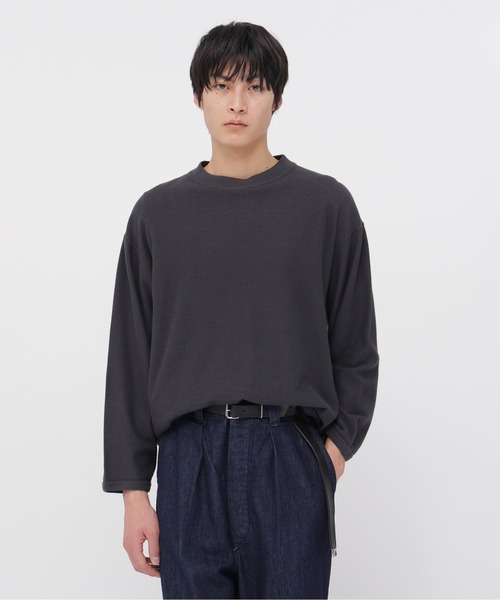 MHL.（エムエイチエル）の「COTTON JERSEY MESH（Tシャツ/カットソー・メンズ・ダークグレー/ライトグレー・LARGE/MEDIUM）」の2枚目の写真