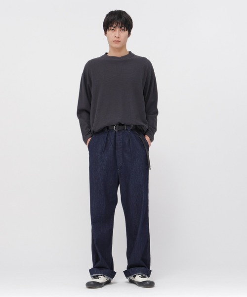MHL.（エムエイチエル）の「COTTON JERSEY MESH（Tシャツ/カットソー・メンズ・ダークグレー/ライトグレー・LARGE/MEDIUM）」の5枚目の写真