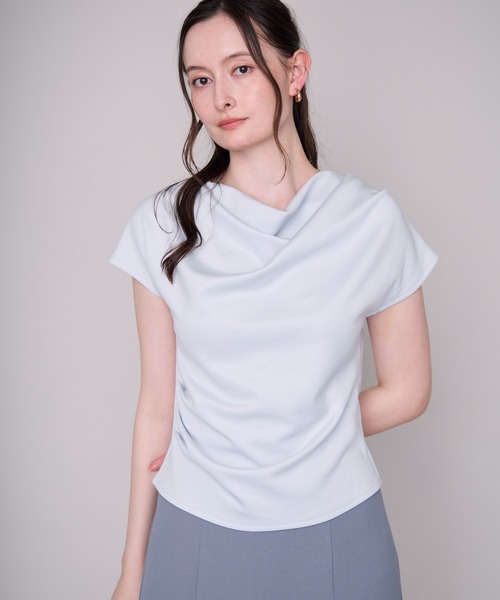 MISCH MASCH(ミッシュマッシュ)の「2026春夏新作 ドレープデザイントップス(Tシャツ/カットソー・レディース・ブルー/ホワイト/ブラック/ピンク・フリ-)」の22枚目の写真