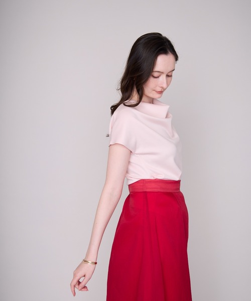 MISCH MASCH(ミッシュマッシュ)の「2026春夏新作 ドレープデザイントップス(Tシャツ/カットソー・レディース・ブルー/ホワイト/ブラック/ピンク・フリ-)」の7枚目の写真