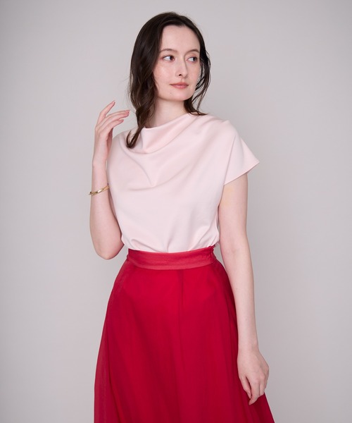 MISCH MASCH(ミッシュマッシュ)の「2026春夏新作 ドレープデザイントップス(Tシャツ/カットソー・レディース・ブルー/ホワイト/ブラック/ピンク・フリ-)」の6枚目の写真