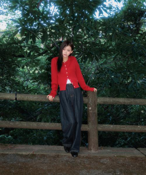 ROSEFRANTZ（ロゼフランツ）の「Cable Knit Basic Cardigan [Rose Red]（カーディガン/ボレロ・レディース・レッド・OS）」の15枚目の写真