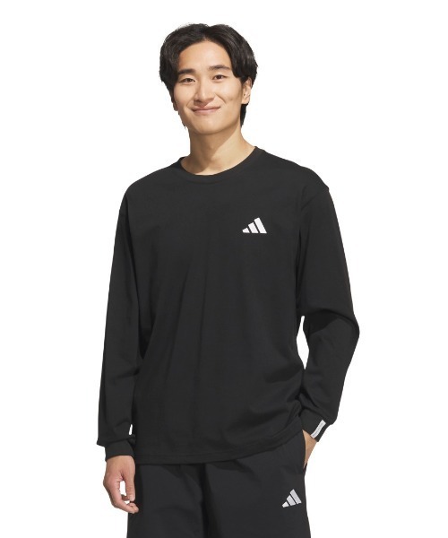 adidas(アディダス)の「アディダス adidas エッセンシャルズ プラス ルーズフィット スモールロゴ 長袖Tシャツ(Tシャツ/カットソー・メンズ・ネイビー/ブラック・S/M/L/LL/3L)」の2枚目の写真