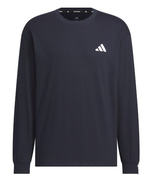 adidas(アディダス)の「アディダス adidas エッセンシャルズ プラス ルーズフィット スモールロゴ 長袖Tシャツ(Tシャツ/カットソー・メンズ・ネイビー/ブラック・S/M/L/LL/3L)」の11枚目の写真