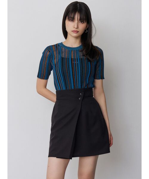 MURUA(ムルーア)の「【接触冷感】ラップライクミニスカート【セットアップ着用可】(スカート・レディース・グレー/ベージュ/ブラック/ブルー・1/2)」の8枚目の写真