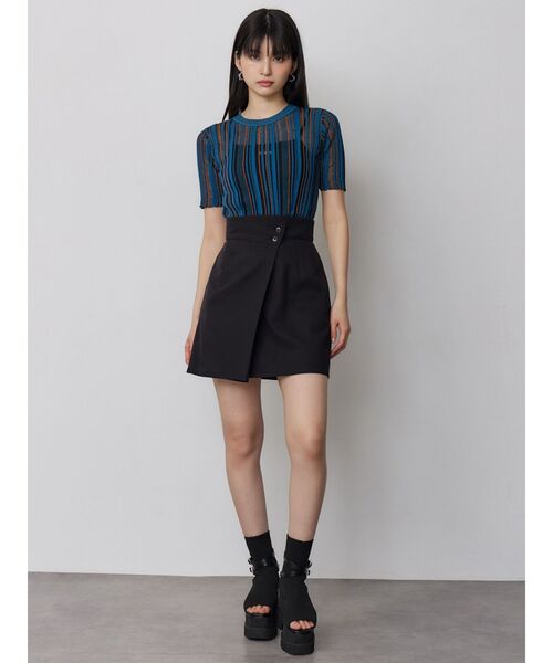 MURUA(ムルーア)の「【接触冷感】ラップライクミニスカート【セットアップ着用可】(スカート・レディース・グレー/ベージュ/ブラック/ブルー・1/2)」の11枚目の写真