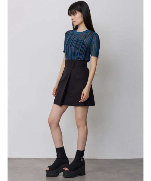 MURUA(ムルーア)の「【接触冷感】ラップライクミニスカート【セットアップ着用可】(スカート・レディース・グレー/ベージュ/ブラック/ブルー・1/2)」の12枚目の写真