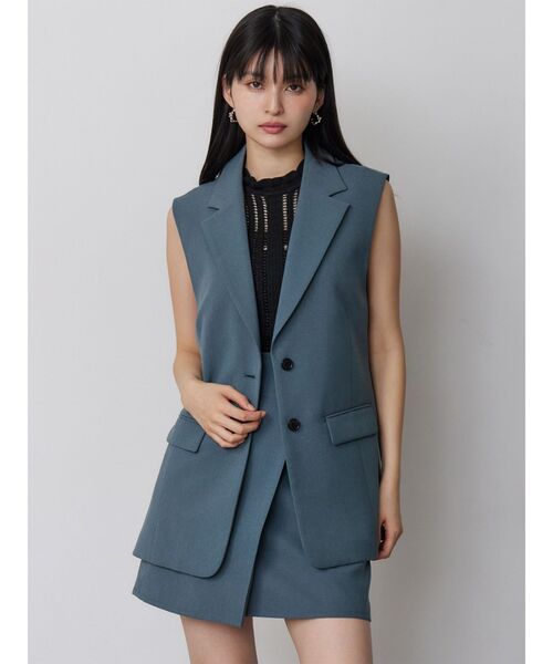 MURUA(ムルーア)の「【接触冷感】ラップライクミニスカート【セットアップ着用可】(スカート・レディース・グレー/ベージュ/ブラック/ブルー・1/2)」の14枚目の写真