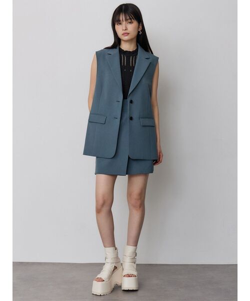 MURUA(ムルーア)の「【接触冷感】ラップライクミニスカート【セットアップ着用可】(スカート・レディース・グレー/ベージュ/ブラック/ブルー・1/2)」の16枚目の写真