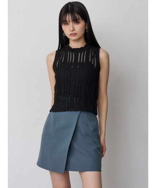 MURUA(ムルーア)の「【接触冷感】ラップライクミニスカート【セットアップ着用可】(スカート・レディース・グレー/ベージュ/ブラック/ブルー・1/2)」の17枚目の写真