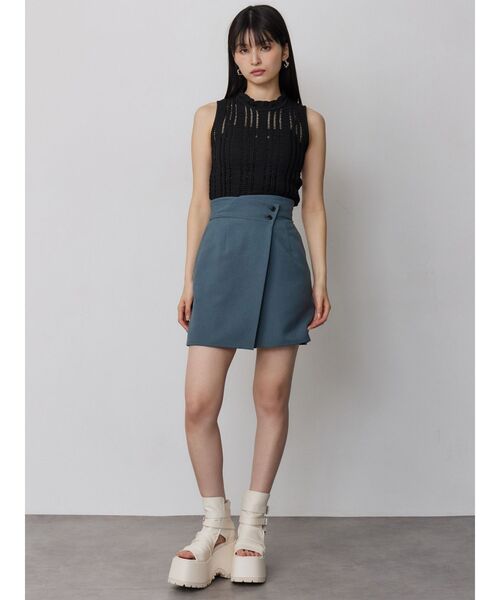MURUA(ムルーア)の「【接触冷感】ラップライクミニスカート【セットアップ着用可】(スカート・レディース・グレー/ベージュ/ブラック/ブルー・1/2)」の21枚目の写真