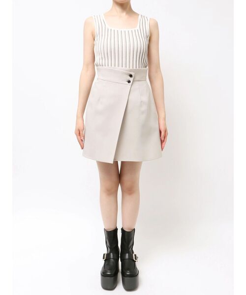 MURUA(ムルーア)の「【接触冷感】ラップライクミニスカート【セットアップ着用可】 夏服(スカート・レディース・グレー/ベージュ/ブラック/ブルー・1/2)」の10枚目の写真