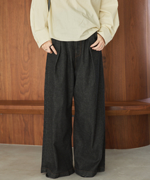 plage | linen mix tuck デニムパンツ(デニムパンツ)