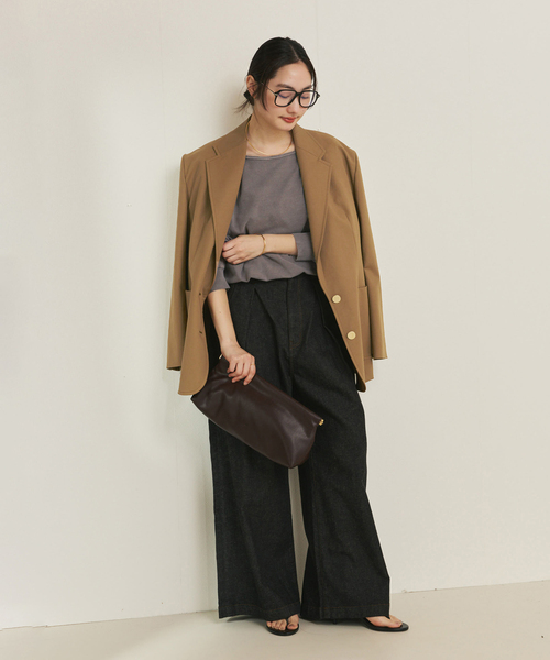 plage(プラージュ)の「linen mix tuck デニムパンツ(デニムパンツ・レディース・ブラック・34/36/38)」の10枚目の写真