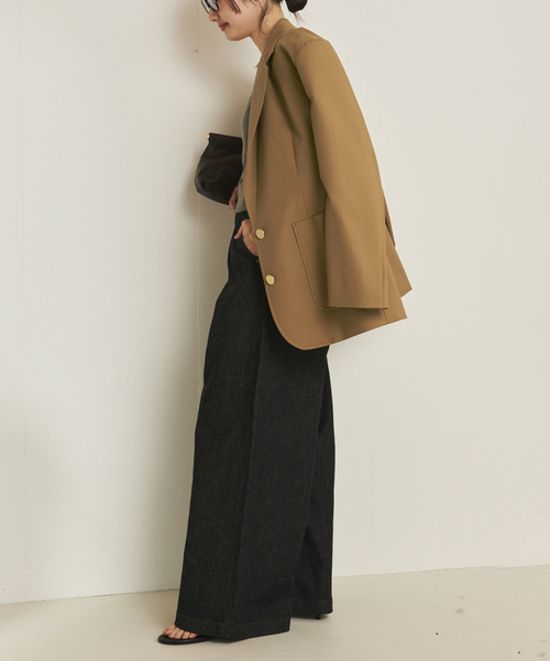 plage(プラージュ)の「linen mix tuck デニムパンツ(デニムパンツ・レディース・ブラック・34/36/38)」の11枚目の写真