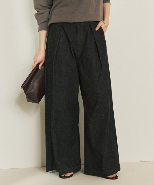 plage(プラージュ)の「linen mix tuck デニムパンツ(デニムパンツ・レディース・ブラック・34/36/38)」の17枚目の写真