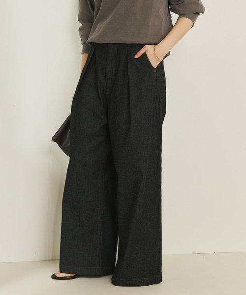 plage(プラージュ)の「linen mix tuck デニムパンツ(デニムパンツ・レディース・ブラック・34/36/38)」の18枚目の写真