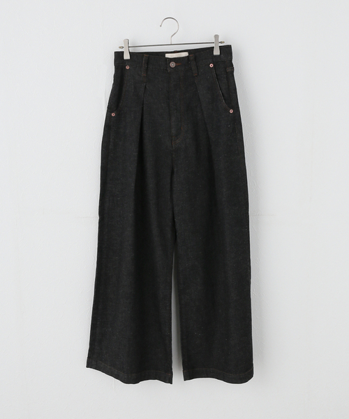 plage(プラージュ)の「linen mix tuck デニムパンツ(デニムパンツ・レディース・ブラック・34/36/38)」の19枚目の写真