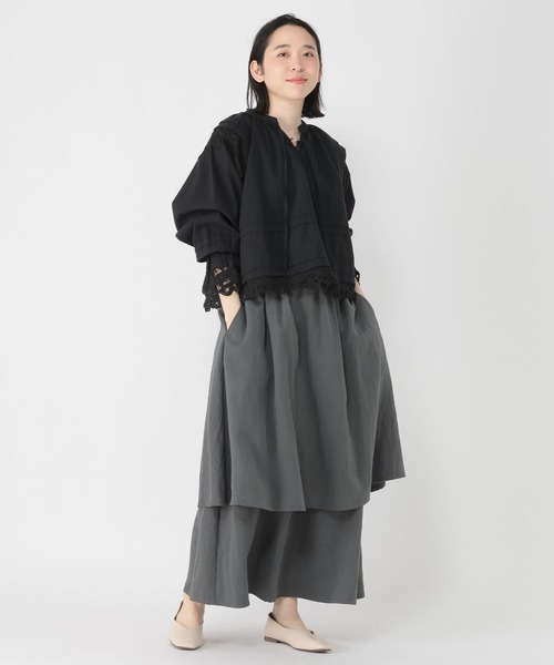 studio CLIP(スタディオクリップ)の「【Limited Line】バテンレースギャザーブラウス(シャツ/ブラウス・レディース・ブラック/ベージュ・FREE)」の8枚目の写真