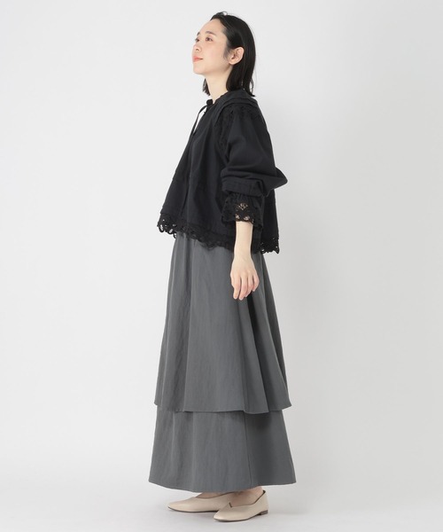 studio CLIP(スタディオクリップ)の「【Limited Line】バテンレースギャザーブラウス(シャツ/ブラウス・レディース・ブラック/ベージュ・FREE)」の9枚目の写真