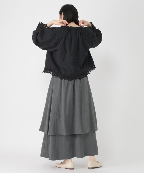 studio CLIP(スタディオクリップ)の「【Limited Line】バテンレースギャザーブラウス(シャツ/ブラウス・レディース・ブラック/ベージュ・FREE)」の10枚目の写真