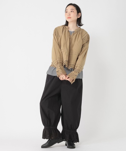studio CLIP(スタディオクリップ)の「【Limited Line】バテンレースギャザーブラウス(シャツ/ブラウス・レディース・ブラック/ベージュ・FREE)」の5枚目の写真