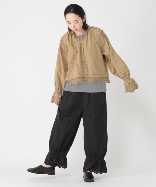 studio CLIP(スタディオクリップ)の「【Limited Line】バテンレースギャザーブラウス(シャツ/ブラウス・レディース・ブラック/ベージュ・FREE)」の6枚目の写真