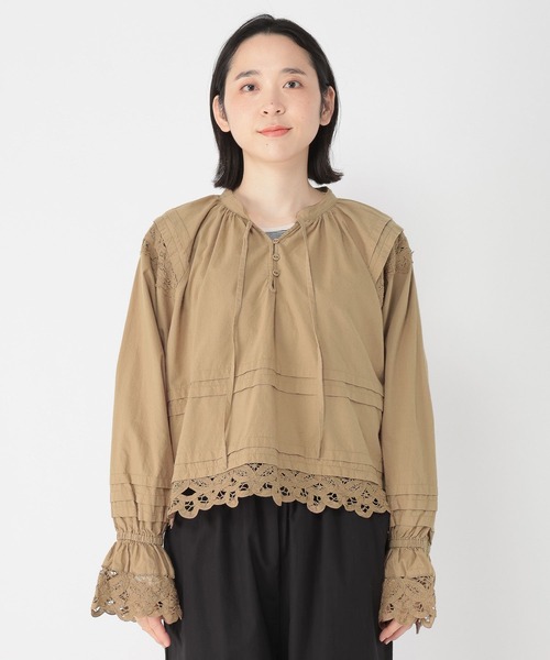 セール】【Limited Line】バテンレースギャザーブラウス（シャツ