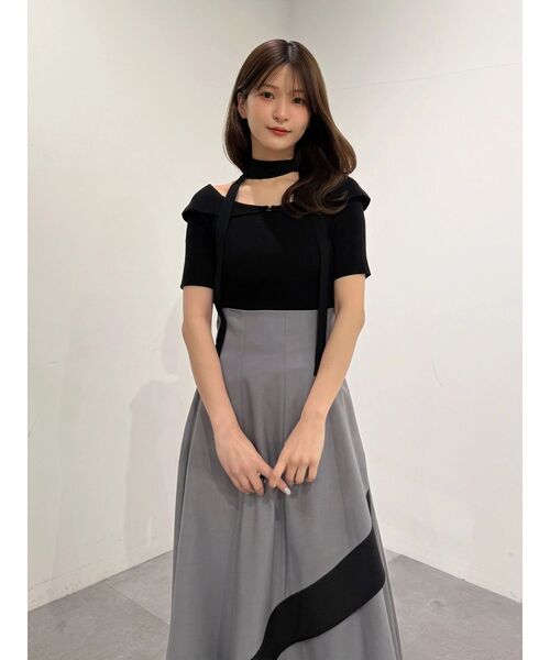 MERCURYDUO(マーキュリーデュオ)の「2wayチョーカーネックニット(ニット/セーター・レディース・ブラック/ライトブルー/グリーン・FREE)」の4枚目の写真