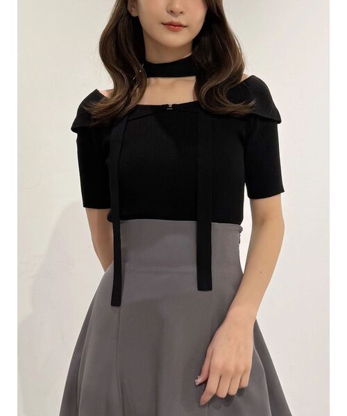 MERCURYDUO（マーキュリーデュオ）の「2wayチョーカーネックニット（ニット/セーター・レディース・ブラック/ライトブルー/グリーン・FREE）」の17枚目の写真