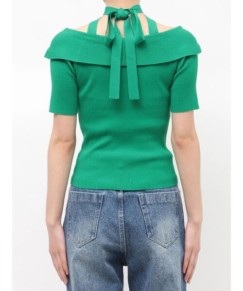 MERCURYDUO（マーキュリーデュオ）の「2wayチョーカーネックニット（ニット/セーター・レディース・ブラック/ライトブルー/グリーン・FREE）」の5枚目の写真