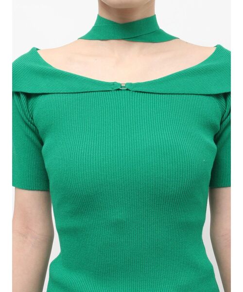 MERCURYDUO（マーキュリーデュオ）の「2wayチョーカーネックニット（ニット/セーター・レディース・ブラック/ライトブルー/グリーン・FREE）」の6枚目の写真