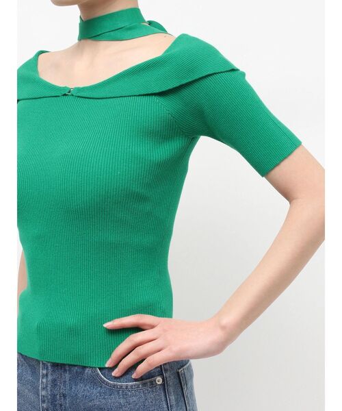 MERCURYDUO（マーキュリーデュオ）の「2wayチョーカーネックニット（ニット/セーター・レディース・ブラック/ライトブルー/グリーン・FREE）」の7枚目の写真