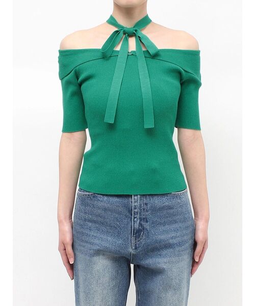 MERCURYDUO（マーキュリーデュオ）の「2wayチョーカーネックニット（ニット/セーター・レディース・ブラック/ライトブルー/グリーン・FREE）」の10枚目の写真