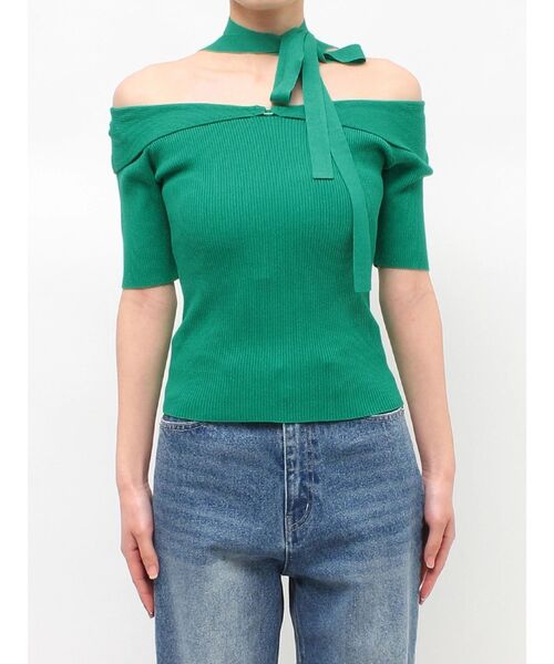 MERCURYDUO（マーキュリーデュオ）の「2wayチョーカーネックニット（ニット/セーター・レディース・ブラック/ライトブルー/グリーン・FREE）」の11枚目の写真