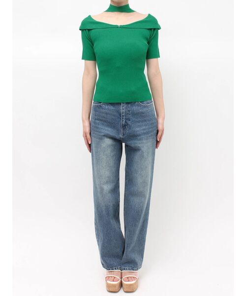 MERCURYDUO（マーキュリーデュオ）の「2wayチョーカーネックニット（ニット/セーター・レディース・ブラック/ライトブルー/グリーン・FREE）」の13枚目の写真