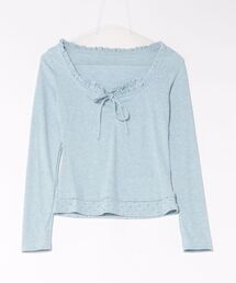 ガーリー リボン長袖Tシャツ