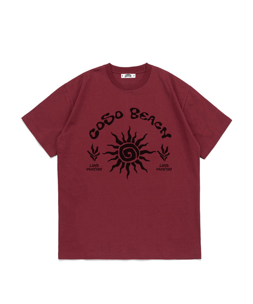 COSO(コソ)の「CCビーチアートワーク半袖Tシャツ(6色)(Tシャツ/カットソー・レディース・ホワイト/ライトグレー/ネイビー/バーガンディー/グレー/ブラック・SMALL/MEDIUM/LARGE)」の6枚目の写真