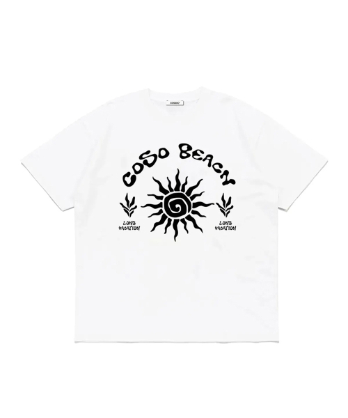 COSO(コソ)の「CCビーチアートワーク半袖Tシャツ(6色)(Tシャツ/カットソー・レディース・ホワイト/ライトグレー/ネイビー/バーガンディー/グレー/ブラック・SMALL/MEDIUM/LARGE)」の7枚目の写真