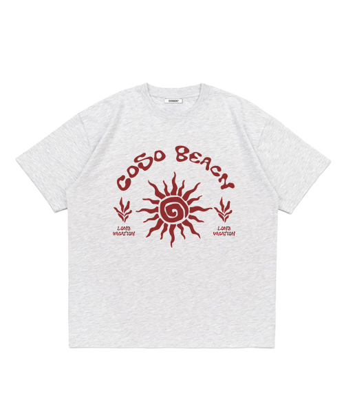 COSO(コソ)の「CCビーチアートワーク半袖Tシャツ(6色)(Tシャツ/カットソー・レディース・ホワイト/ライトグレー/ネイビー/バーガンディー/グレー/ブラック・SMALL/MEDIUM/LARGE)」の11枚目の写真