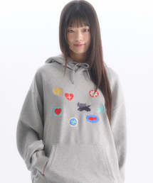 シンボル刺繍フードパーカー AHP1301 (メランジ)