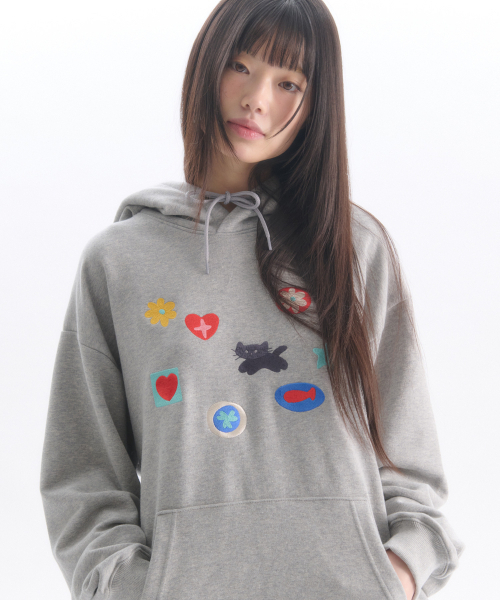 ambler(エムブラー)の「シンボル刺繍フードパーカー AHP1301 (メランジ)(パーカー・レディース・その他・SMALL/MEDIUM/LARGE)」の2枚目の写真