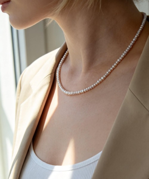 Ops.（オプス）の「パール ネックレス 約40cm  レディース シンプル　【afrizo-mute-nk アフリジオ・ミュート】（ネックレス・レディース・シルバー・ONE SIZE）」の8枚目の写真
