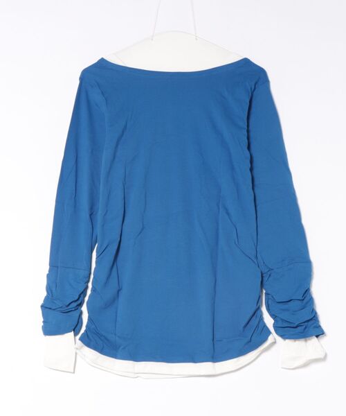 RCD(アールシーディー)の「フェイクレイヤードロングTシャツ(Tシャツ/カットソー・レディース・ワインレッド/ホワイト/モカ/チャコールグレー/杢グレー/ブラック/ブルーグリーン/カーキ/ネイビー/ロイヤルブルー・L/M/LL)」の11枚目の写真
